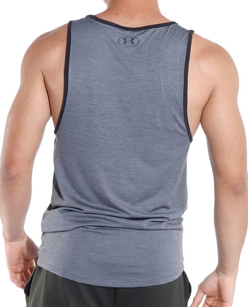 Camiseta deportiva sin mangas heather gris para hombre