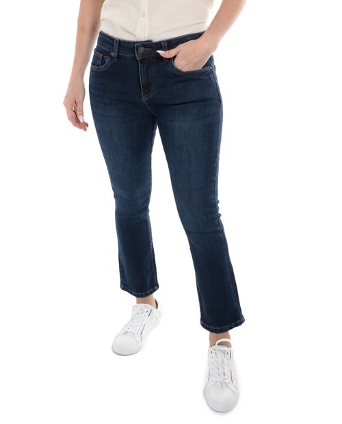 Jeans Sabrina bootcut lavado oscuro de cintura media para dama