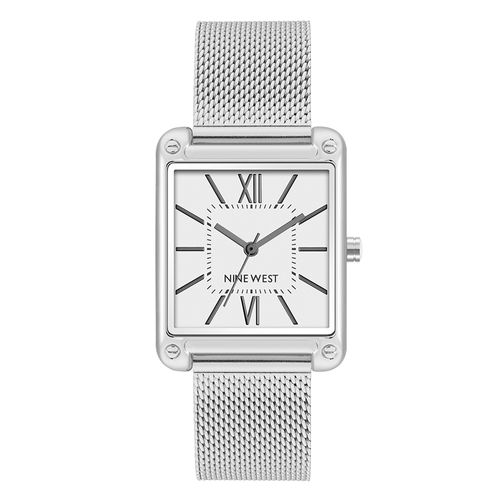 Reloj Nine West análogo metálico plateado para mujer