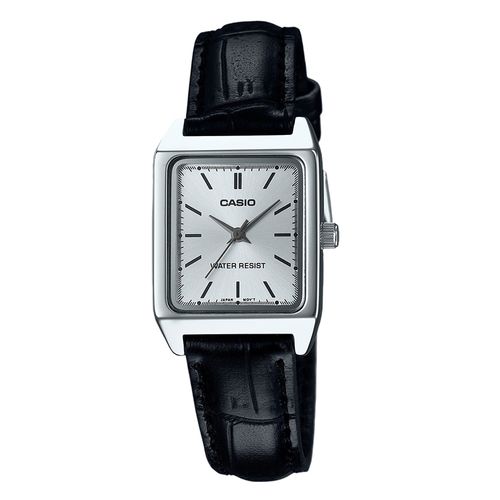 Reloj Casio análogo de cuero negro para mujer