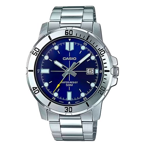 Reloj Casio análogo metálico plateado para hombre